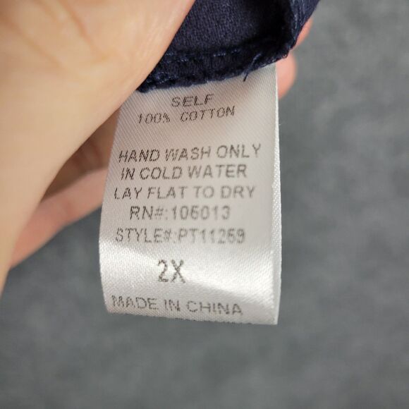 NWT SAVANNA JANE PT11259 Blue Geometric Aztec Embroidered V-Neck Top SIZE 2X - Picture 8 of 11